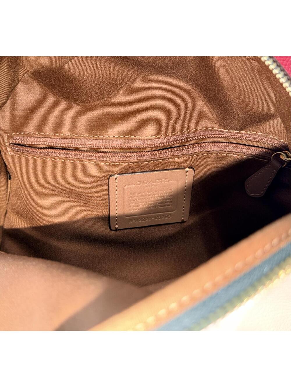 Coach Court Backpack In Colorblock Gold/Powder-Pink-Multi - Picture 7 of 8